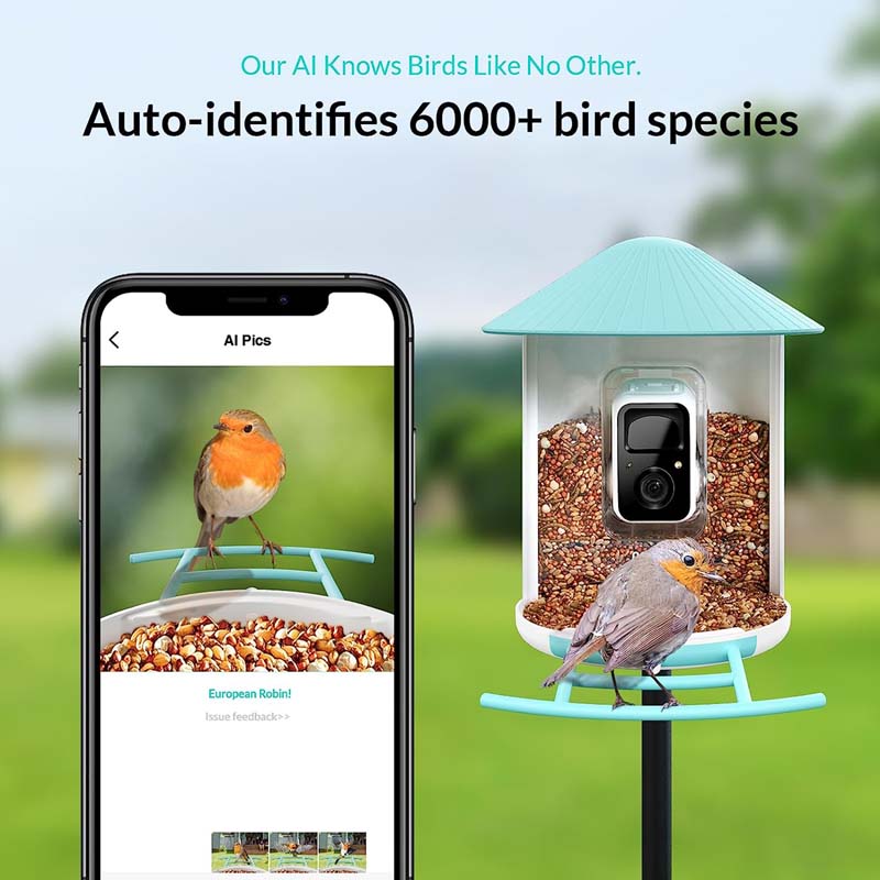 NETVUE 1080P Smart Birdfy Feeder Camera Birdfy AI+Solar