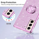 OCYCLONE Samsung Galaxy S22 6.1 inch Protective Glitter Cute Diamond Ring Stand Case for Girls - Lilac