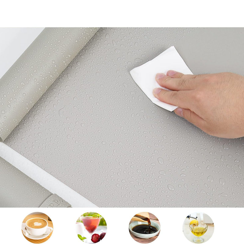 Oterri Desk Mat Double-Sided Usable Waterproof Faux Leather Mat - (Beige Grey 80x40 cm)