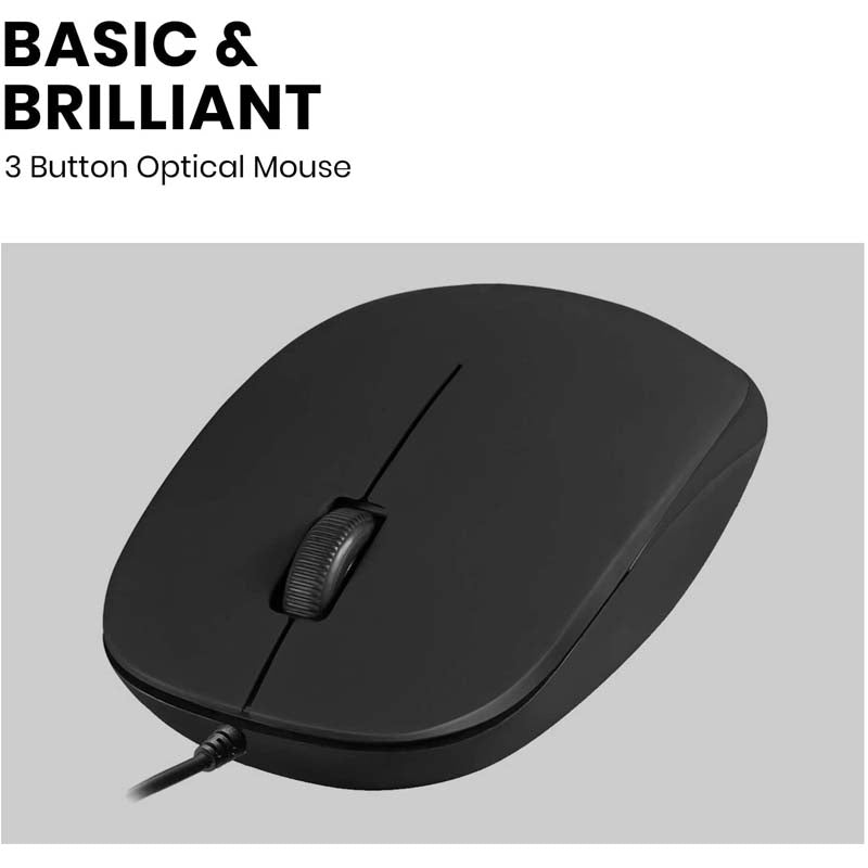 Perixx PERIMICE-201 Type C Wired Optical Mouse with 3-Button, Scroll Wheel
