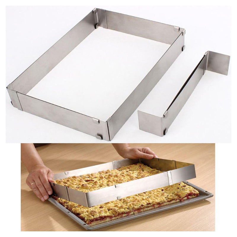 Pormasbenzer Rectangle Adjustable Stainless Steel Cake Frame With Cake Cream Decoration Tips