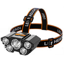 Portable 5 LED Headlight USB Rechargeable Head-mounted Flashlight Multi-functional Waterproof&nbsp;