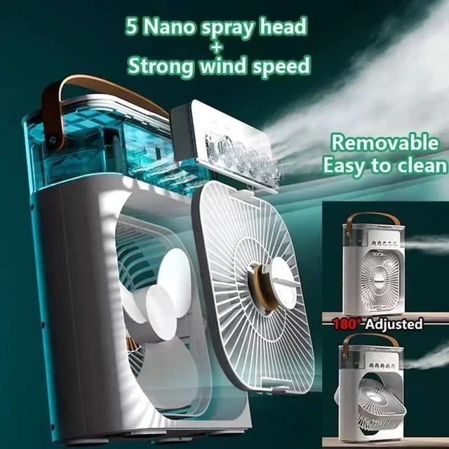 Portable Air Conditioner Fan, Humidifier, USB Electric Fan, Water Mist, 3 in 1 air Cooler, for Room Office Home