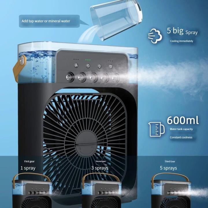 Portable Air Conditioner Fan, Humidifier, USB Electric Fan, Water Mist, 3 in 1 air Cooler, for Room Office Home