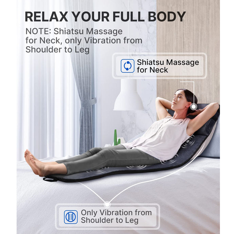 RENPHO R-E001 Full Body Massage Mat with Heat Vibrating Neck Massage Pillow
