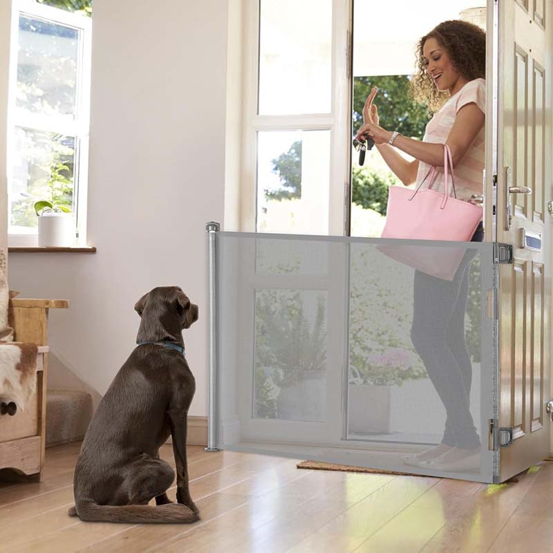 Retractable Baby Gate Extra Wide Safety Kids or Pets Gate 33” Tall, Extends to 55” Wide | BB0062