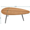 SAYGOER Small Oval Mid Century Coffee Table Retro Accent Center | Walnut Oak
