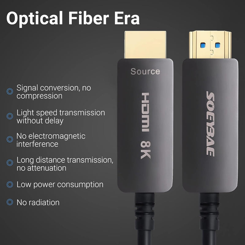 SOEYBAE 8K HDMI 2.1 Fiber Optic Cable (492ft/150m)