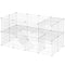 SONGMICS 2-Floor Metal Pet Playpen, 36 Grid Panels Customisable Cage LPI02W White