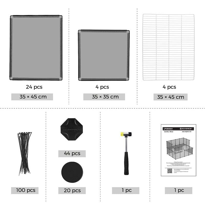 SONGMICS Plastic Cube Storage DIY Hutch Cage for Small Pet | LPC004G01