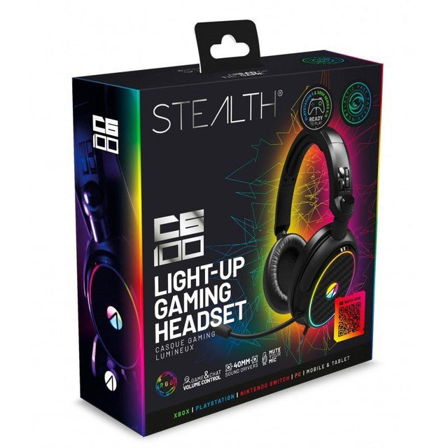 STEALTH C6-100 LED Over Ear Gaming Headset with Flexible Mic RGB Light