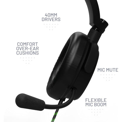 STEALTH C6-100 GAMING HEADSET with Flexible Mic FOR XBOX, PS4/PS5, SWITCH, PC - Green/Black