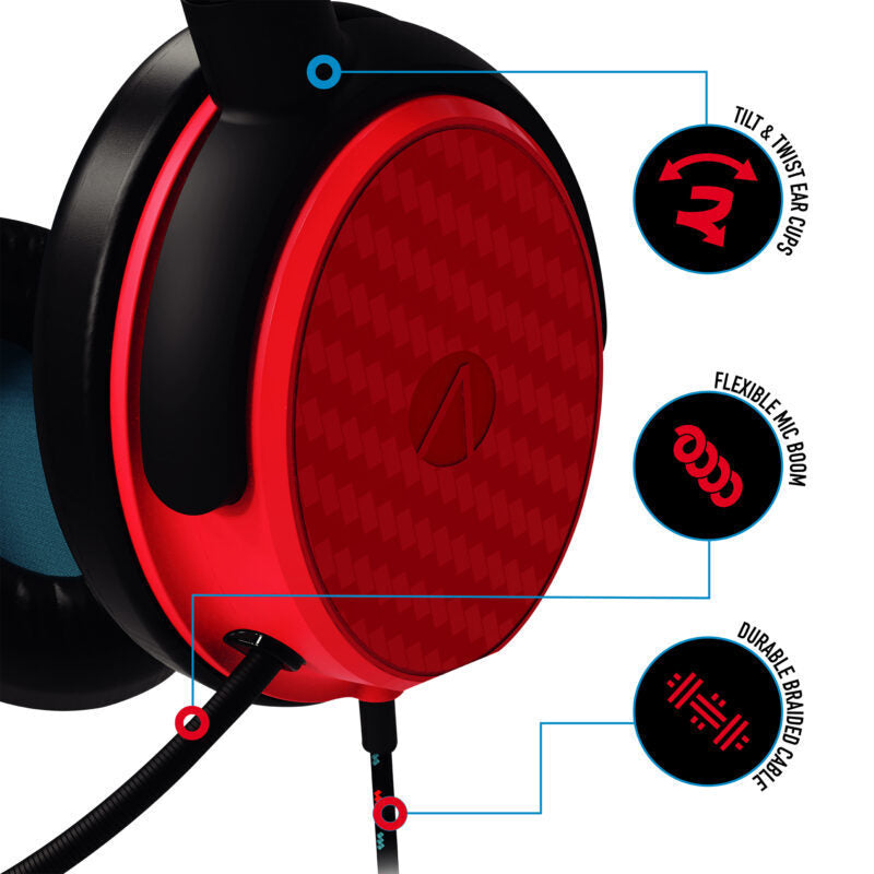 STEALTH C6-100 GAMING HEADSET FOR XBOX, PS4/PS5, SWITCH, PC - Neon Red/Blue