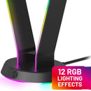 STEALTH LED Light Up Gaming Headset Stand with 2x USB ports