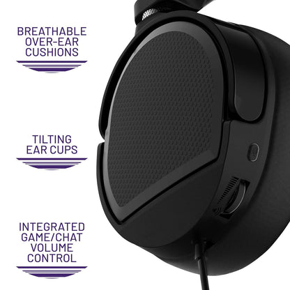 STEALTH PANTHER Over Ear Gaming Headset with Flexible Mic - Black