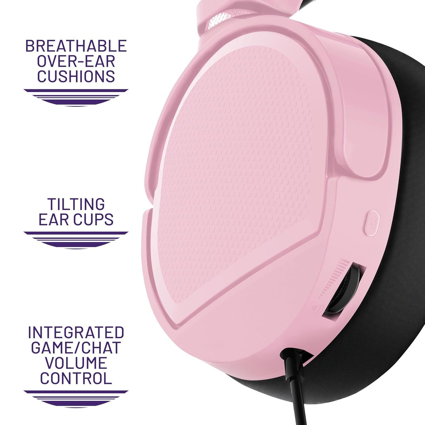 STEALTH PANTHER Over Ear Gaming Headset with Flexible Mic - Blush