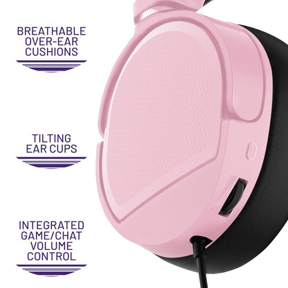 STEALTH PANTHER Over Ear Gaming Headset with Flexible Mic - Blush