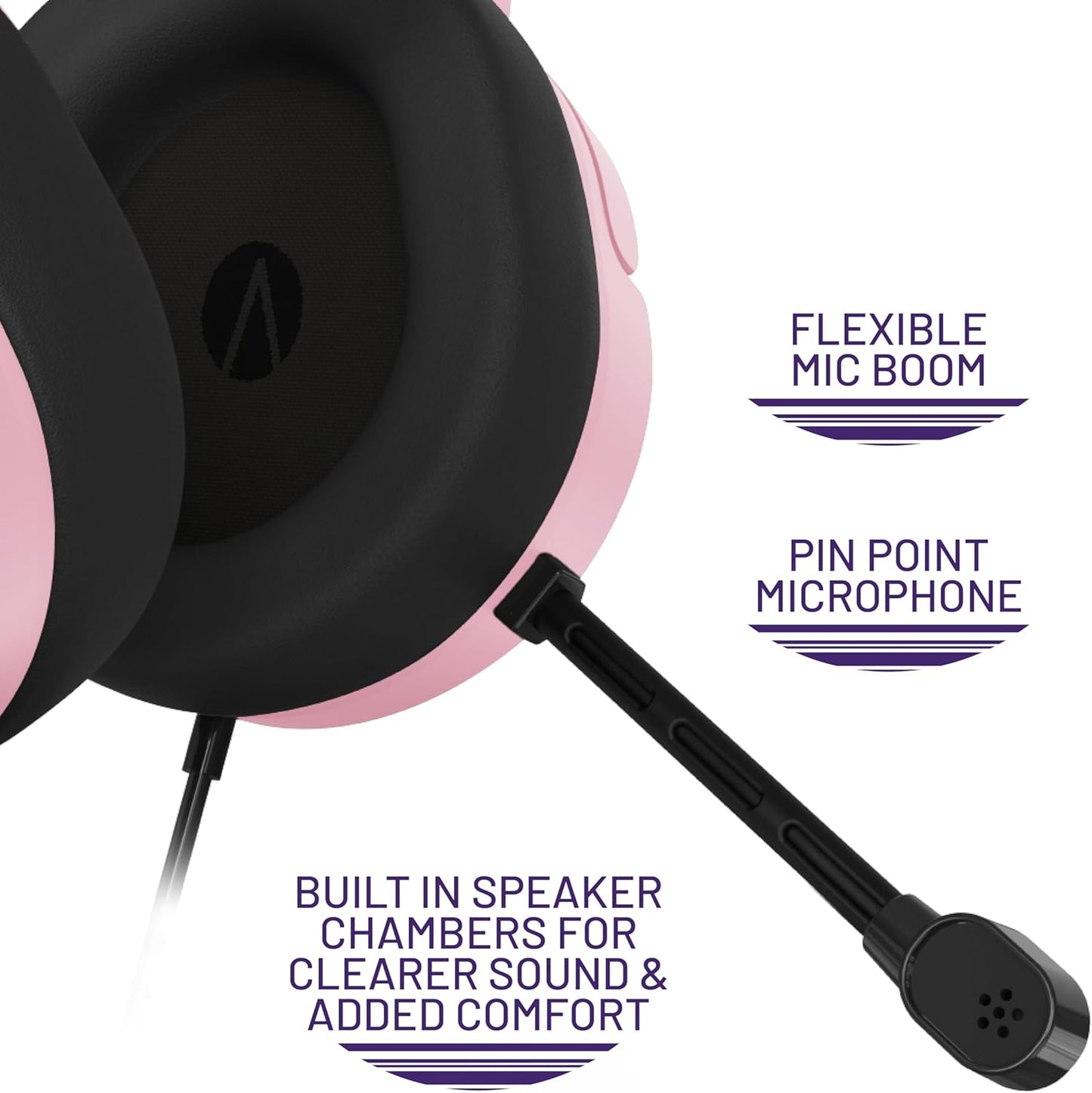 STEALTH PANTHER Over Ear Gaming Headset with Flexible Mic - Blush