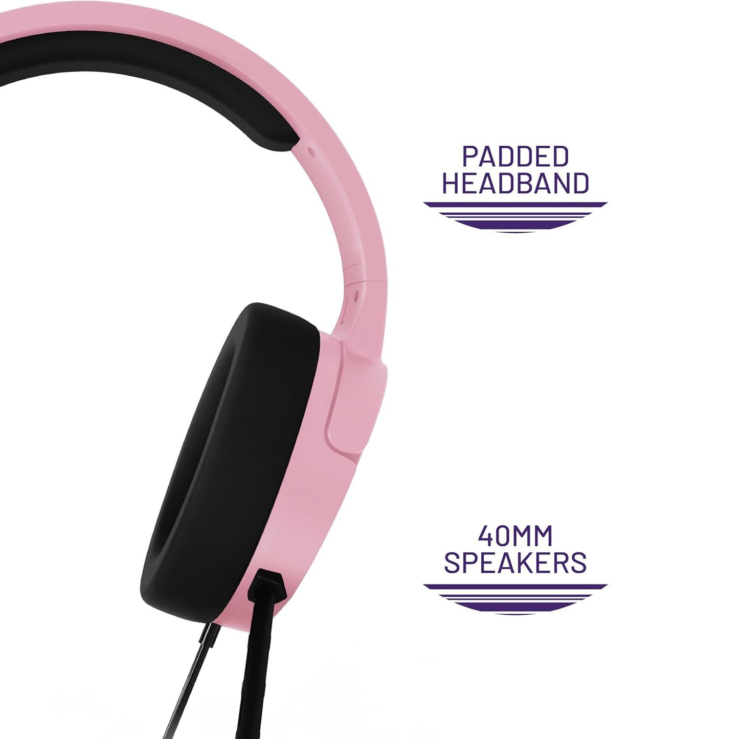 STEALTH PANTHER Over Ear Gaming Headset with Flexible Mic - Blush