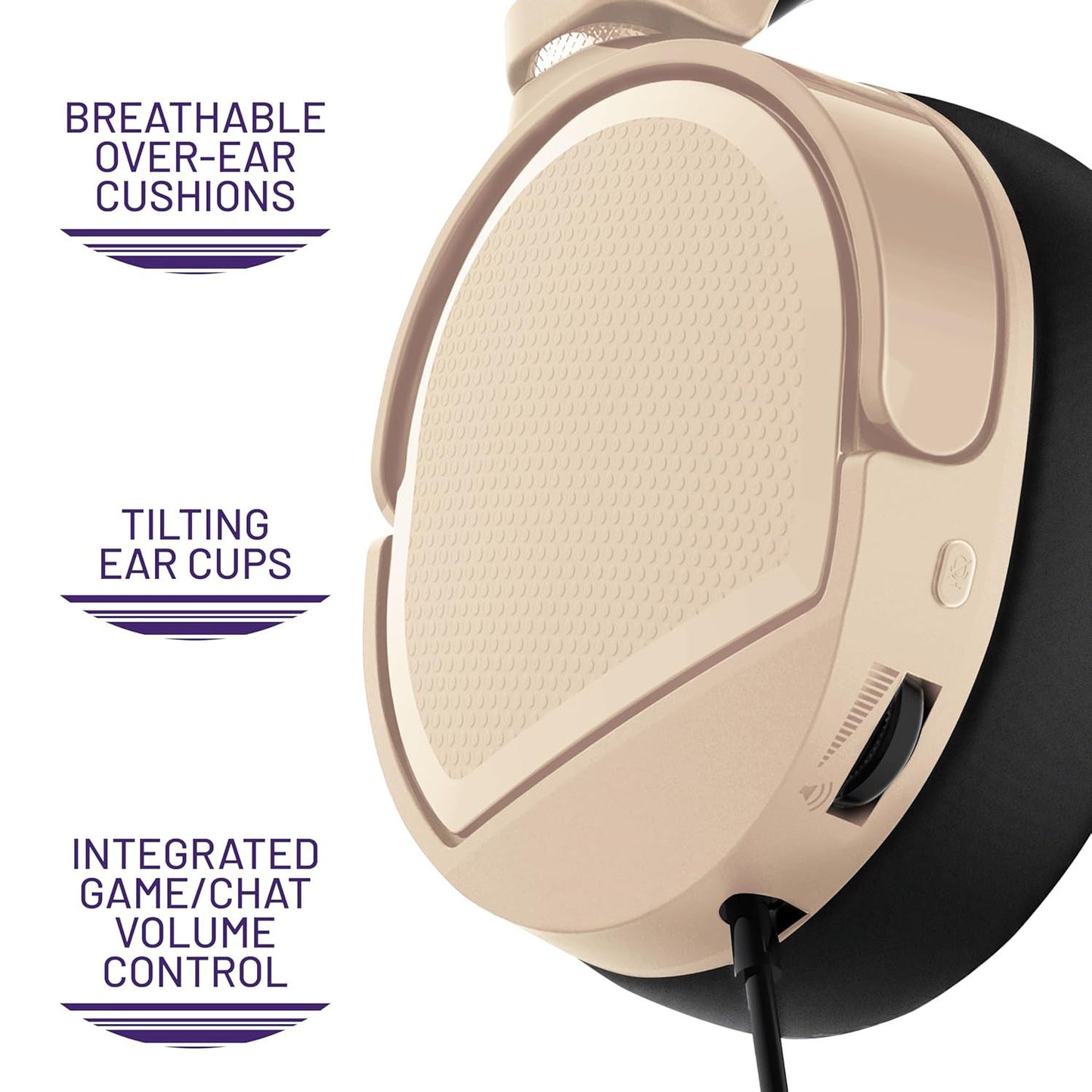 STEALTH PANTHER Over Ear Gaming Headset with Flexible Mic - Sand