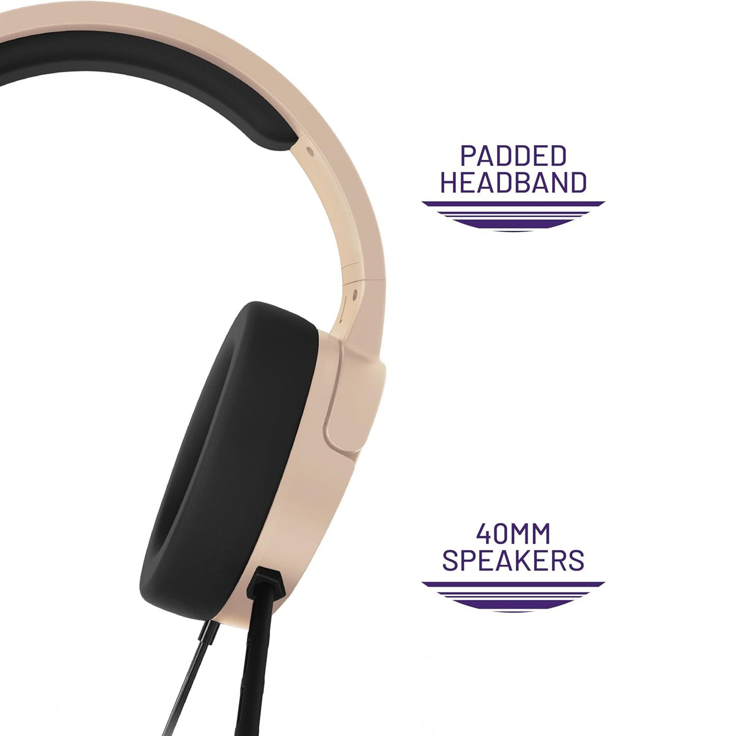 STEALTH PANTHER Over Ear Gaming Headset with Flexible Mic - Sand