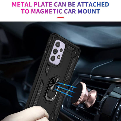Wtiaw Samsung Galaxy A33 5G Shockproof Protective Ring Holder Kickstand Case with HD Screen Protector