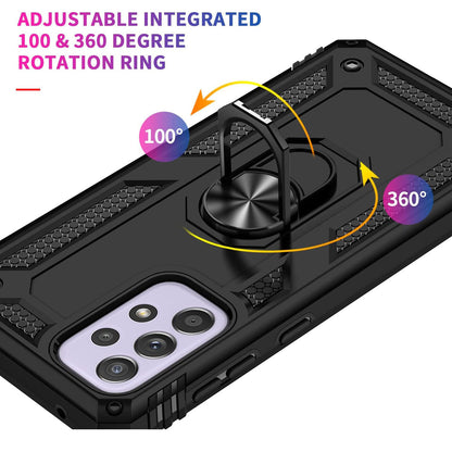 Wtiaw Samsung Galaxy A33 5G Shockproof Protective Ring Holder Kickstand Case with HD Screen Protector