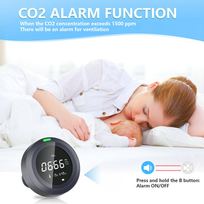 Smart WiFi CO2 Carbon Dioxide Detector Multifunction Portable Temperature Humidity | PTH-8