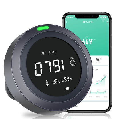 Smart WiFi CO2 Carbon Dioxide Detector Multifunction Portable Temperature Humidity | PTH-8