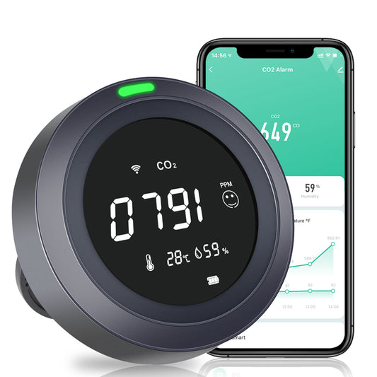 Smart WiFi CO2 Carbon Dioxide Detector Multifunction Portable Temperature Humidity | PTH-8