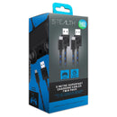 Stealth 3 Metre Premium Braided Superfast For PS4 Play & Charge Cable Twin Pack