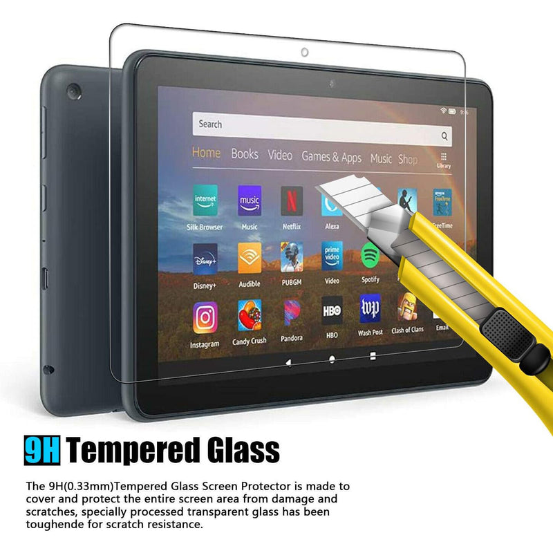 TDA Tempered Glass Screen Protector For Amazon Fire HD 8 / Fire HD 8 Plus (2020 Released, 10th Generation)  [2 Pack]