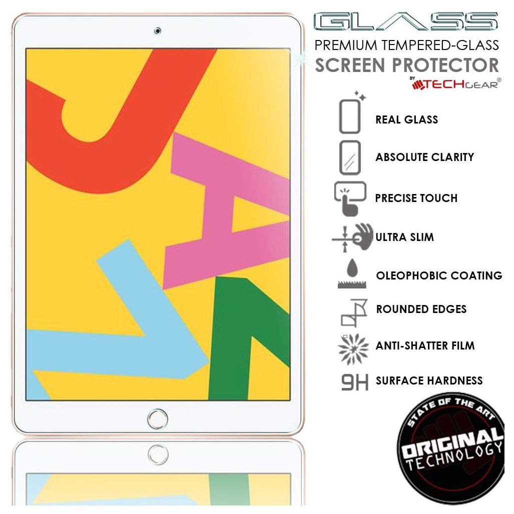 TECHGEAR iPad 10.2" 2021/2020 / 2019 [9H Hardness] Tempered Glass Screen Protector