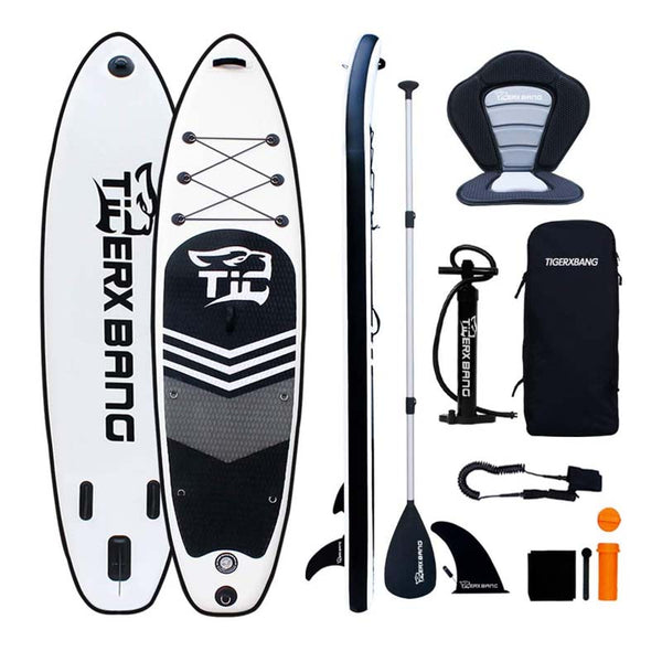 TIGERXBANG Inflatable Stand Up Paddle Board SUP Board with Kayak Seat 320x82x15cm