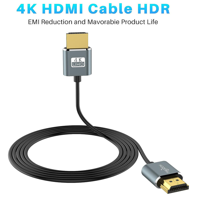 Twozoh 2.0 Ultra Thin 4K HDMI To HDMI Cable Extremely Flexible Supports 3D/4K@60Hz, 1080p (5m/16.4ft)
