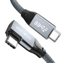 ULT-WIIQ USB C to USB C 90 Degree Angle 100W Fast Charging & 20Gbps Data Transfer 5k/4k@60Hz Video Cable (3M/9.8ft)