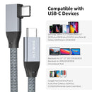 ULT-WIIQ USB C to USB C 90 Degree Angle 100W Fast Charging & 20Gbps Data Transfer 5k/4k@60Hz Video Cable (3M/9.8ft)