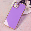 VUTR Purple With Soft Gold Plated Color Borders Camera Protection Back Case For iPhone 12 Pro (6.1 Inches)