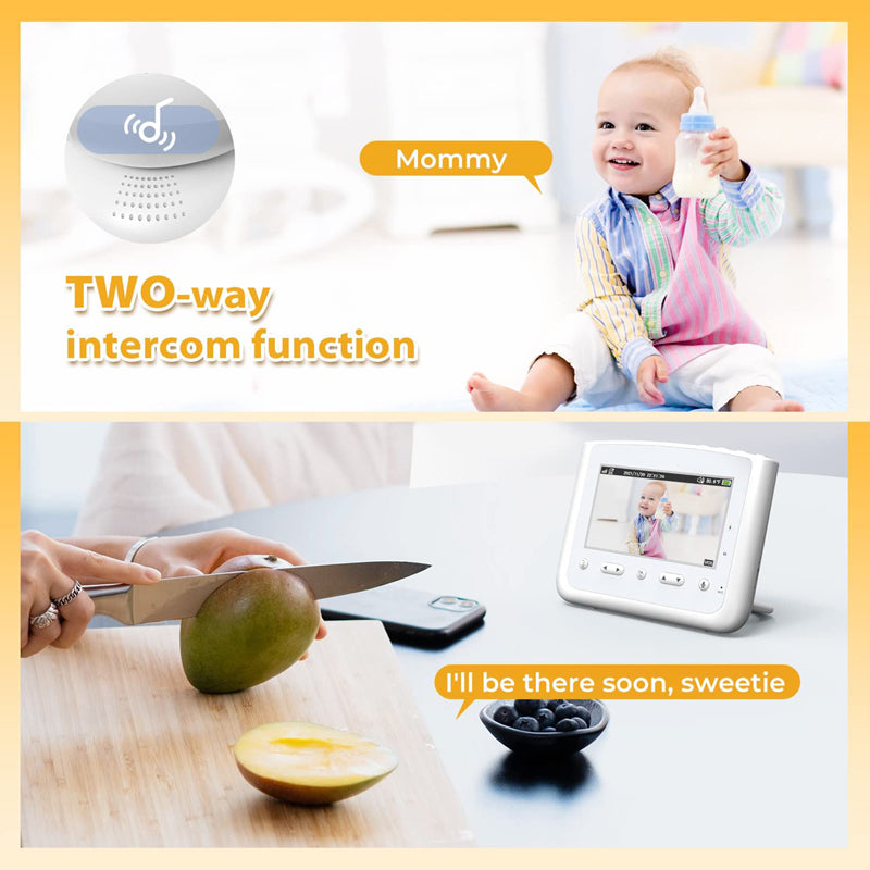 Video Baby Monitor 4.3'' LCD Screen Audio and Video with 1 Camera and Night Light