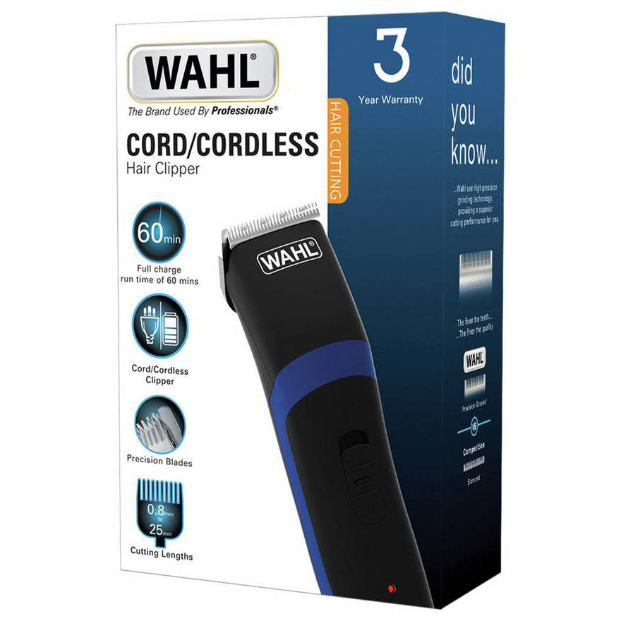 Wahl Cord/Cordless Rechargeable Rinseable Blades Hair Clipper Kit for Men