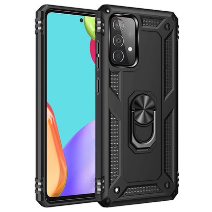 Wtiaw Samsung Galaxy A52 Shockproof Protective Ring Holder Kickstand Case with HD Screen Protector