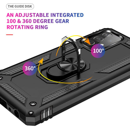 Wtiaw Samsung Galaxy A52 Shockproof Protective Ring Holder Kickstand Case with HD Screen Protector