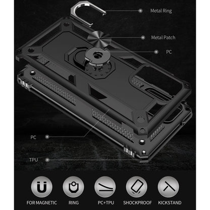 Wtiaw Samsung Galaxy A52 Shockproof Protective Ring Holder Kickstand Case with HD Screen Protector