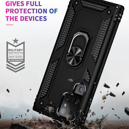 Wtiaw Samsung Galaxy S22 Ultra Shockproof Protective Ring Holder Kickstand Case with HD Screen Protector