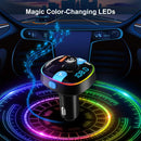 ZEALIFE Colourful LED Backlight Bluetooth Car FM Transmitter With 2 USB QC 3.0 Fast Charger