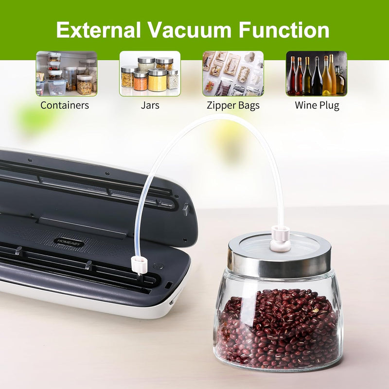 Homeasy Vacuum Sealer Automatic Vacuum Sealer Machine One-Touch Sealing Vacuum for Dry & Moist Food Vacuum Sealing Machine