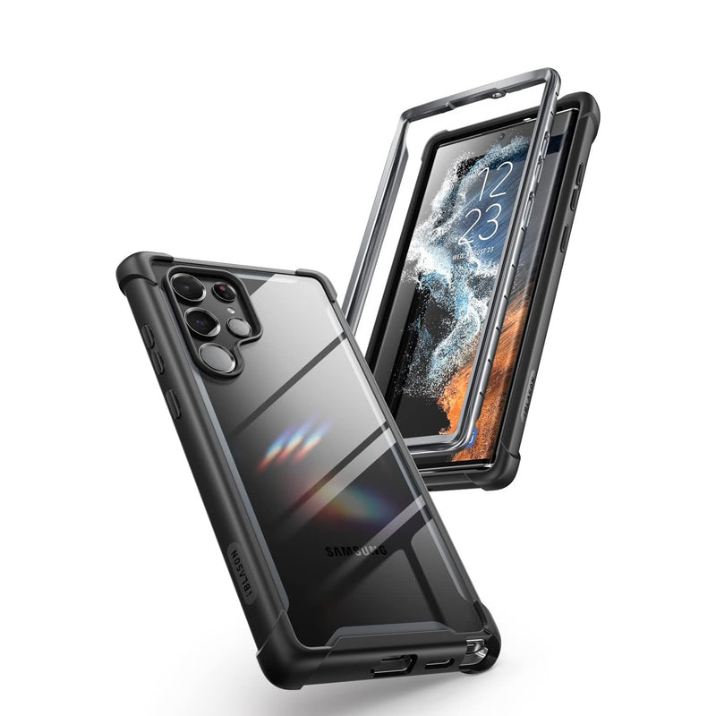 i-Blason Ares Series Rugged Clear Bumper Case Without Screen Protector Designed for Galaxy S22 Ultra 5G (2022 Release)