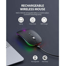 iTopschy LED Bluetooth Mouse Rechargeable Bluetooth (BT5.1+2.4G) Wireless Mouse