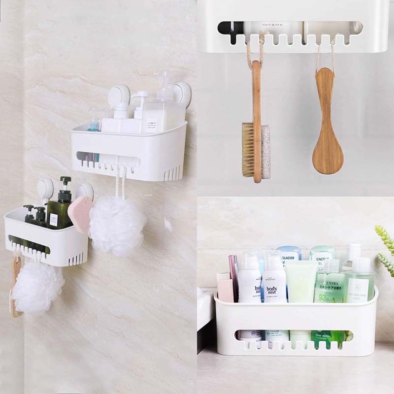 ilikable Vacuum Shower Caddy Suction Cup No-Drilling Removable