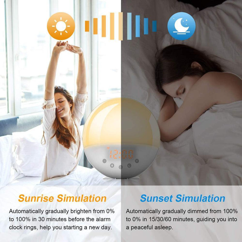 Hosome 5W Wake Up Light Alarm Clock With Sunrise Sunset Simulation | Model: JW-19909A - DealsnLots